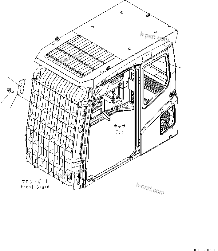 Komatsu parts book diagram for PC400LC-7-M1 S/N 50001-UP: CAUTION PLATE (FOR LV2 GUARD) (FOR JAPAN)(#50005-)