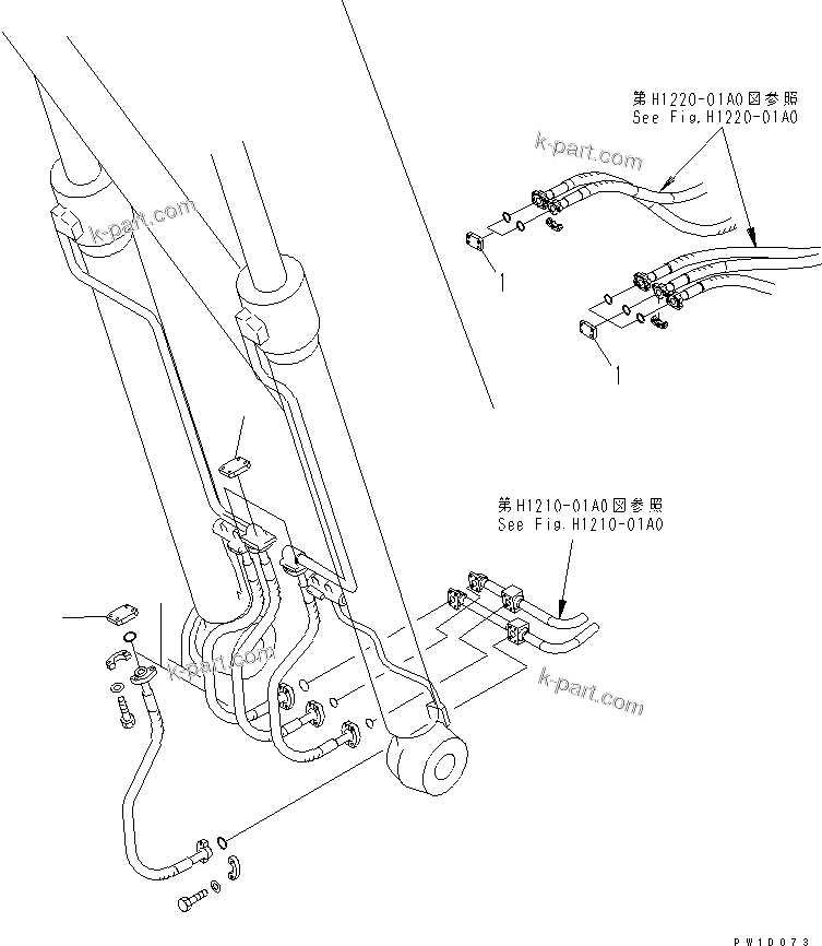Komatsu parts book diagram for PC400LC-7-M1 S/N 50001-UP: BLIND PARTS (BODY)