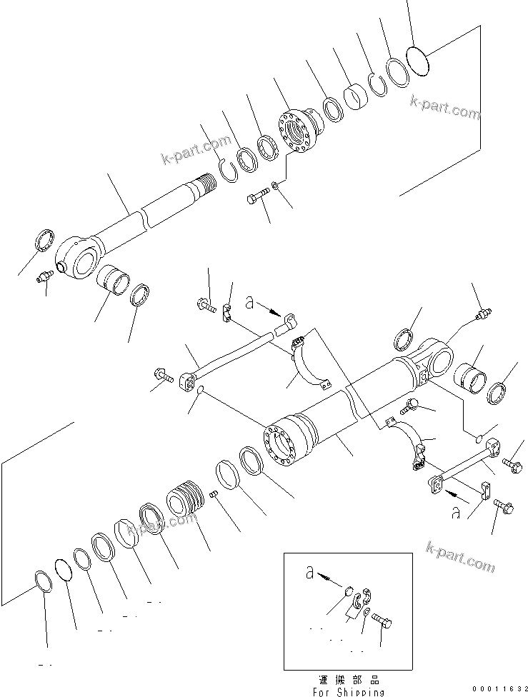 Komatsu parts book diagram for PC400LC-7-M1 S/N 50001-UP: BUCKET CYLINDER