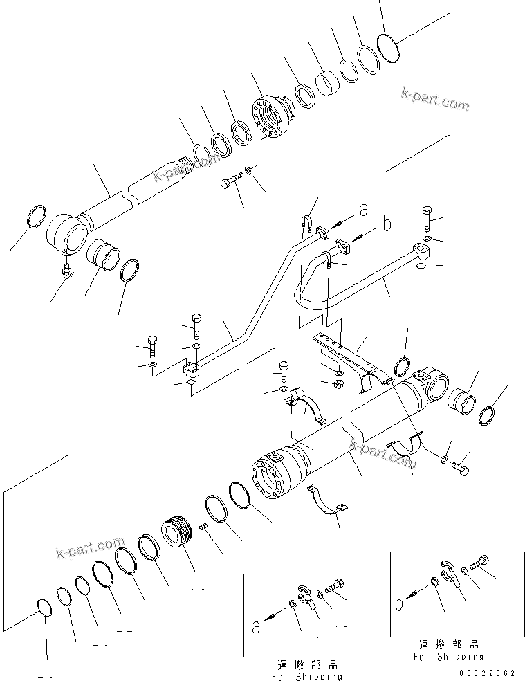 Komatsu parts book diagram for PC400LC-7-M1 S/N 50001-UP: BUCKET CYLINDER (FOR LOADER)