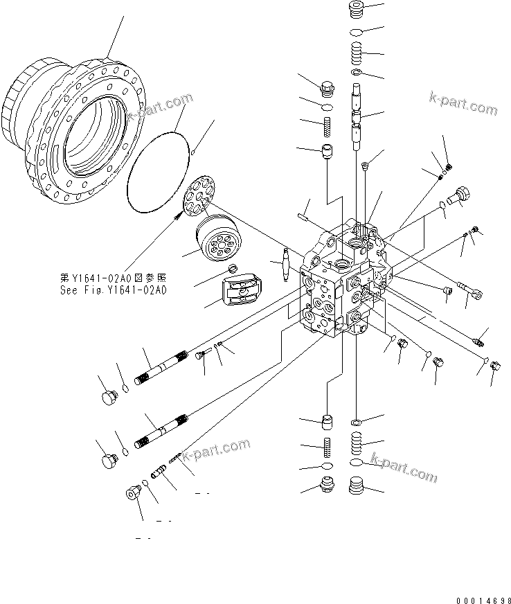 Komatsu parts book diagram for PC400LC-7-M1 S/N 50001-UP: TRAVEL MOTOR (1/3)