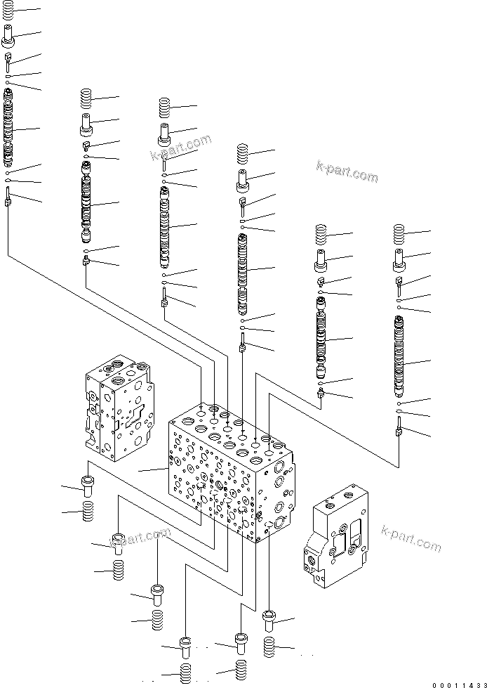 Komatsu parts book diagram for PC400LC-7-M1 S/N 50001-UP: MAIN VALVE (1-ACTUATOR) (1/20)