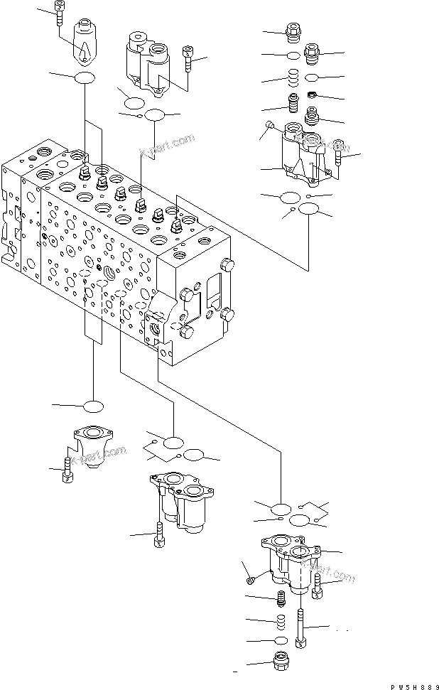 Komatsu parts book diagram for PC400LC-7-M1 S/N 50001-UP: MAIN VALVE (1-ACTUATOR) (3/20)