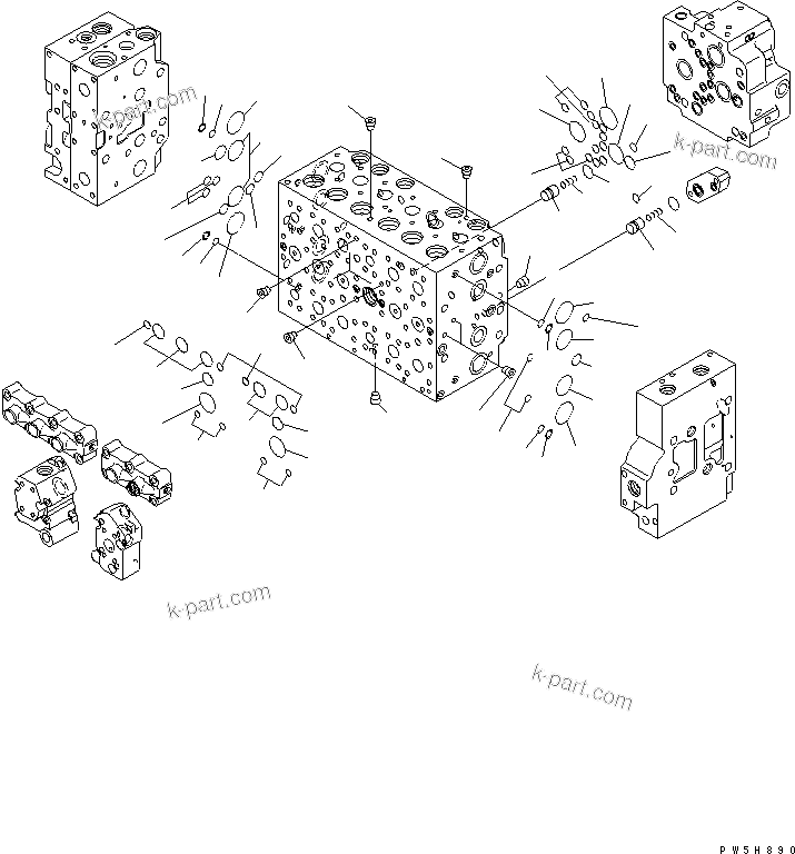 Komatsu parts book diagram for PC400LC-7-M1 S/N 50001-UP: MAIN VALVE (1-ACTUATOR) (4/20)
