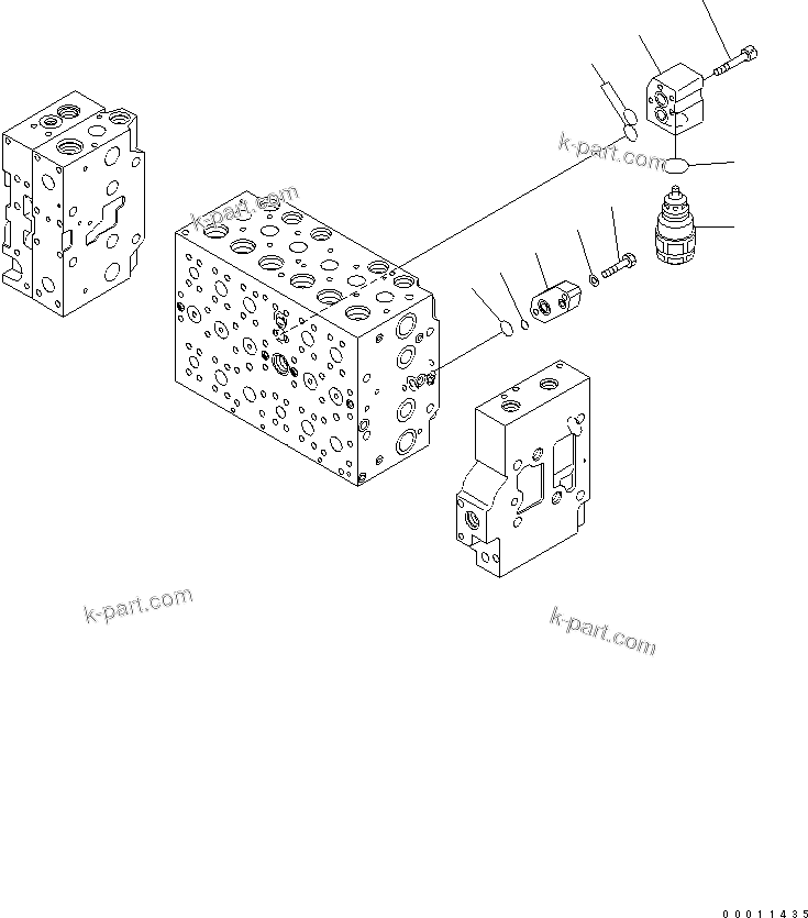 Komatsu parts book diagram for PC400LC-7-M1 S/N 50001-UP: MAIN VALVE (1-ACTUATOR) (6/20)