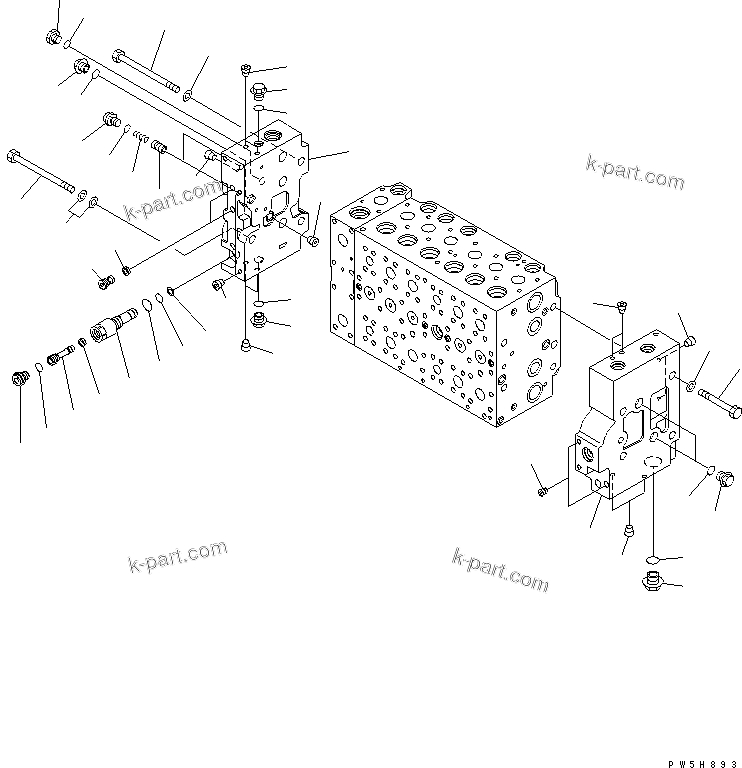 Komatsu parts book diagram for PC400LC-7-M1 S/N 50001-UP: MAIN VALVE (1-ACTUATOR) (7/20)