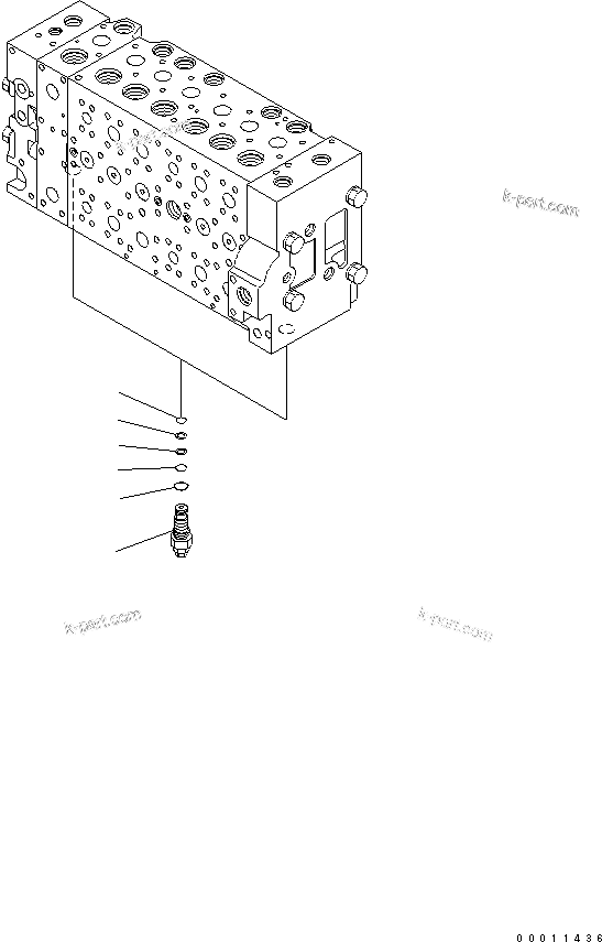 Komatsu parts book diagram for PC400LC-7-M1 S/N 50001-UP: MAIN VALVE (1-ACTUATOR) (8/20)