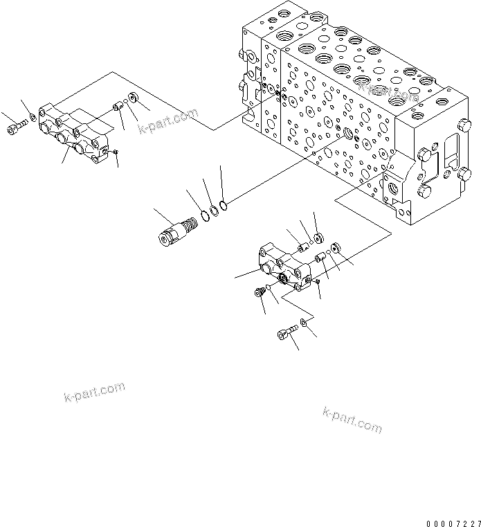 Komatsu parts book diagram for PC400LC-7-M1 S/N 50001-UP: MAIN VALVE (1-ACTUATOR) (10/20)
