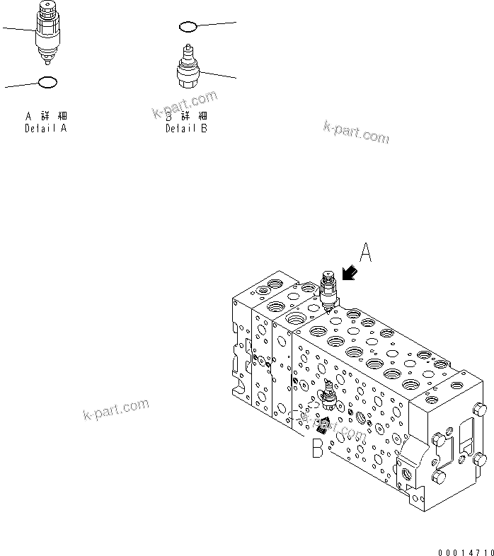 Komatsu parts book diagram for PC400LC-7-M1 S/N 50001-UP: MAIN VALVE (2-ACTUATOR) (19/23)