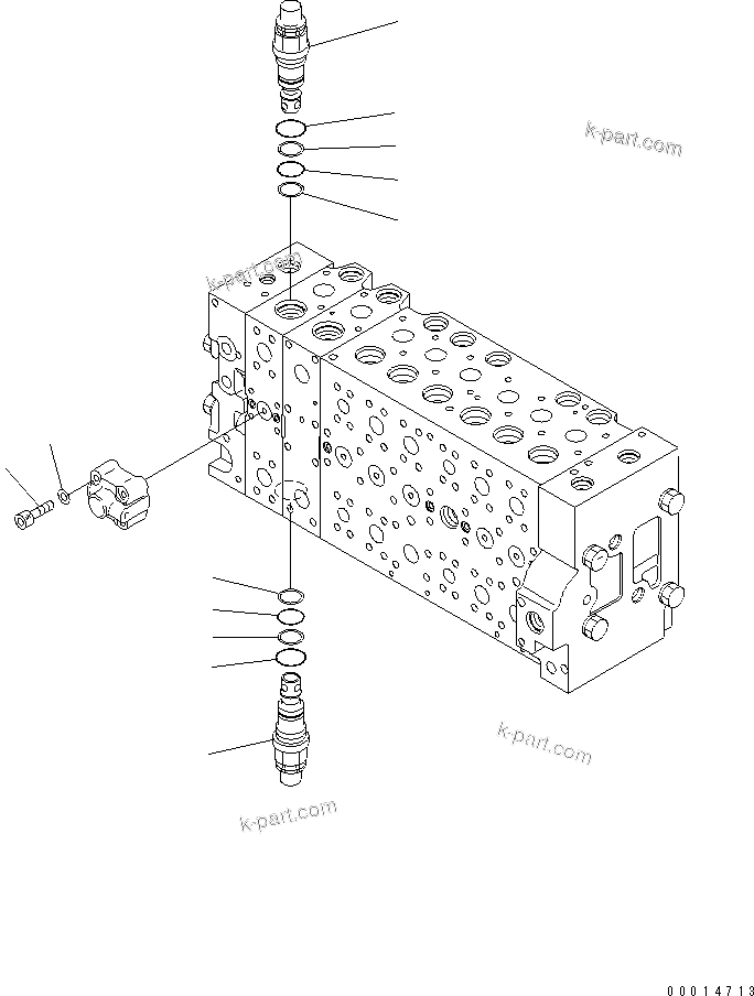 Komatsu parts book diagram for PC400LC-7-M1 S/N 50001-UP: MAIN VALVE (2-ACTUATOR) (22/23)