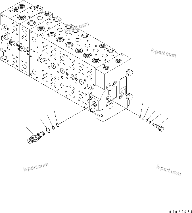 Komatsu parts book diagram for PC400LC-7-M1 S/N 50001-UP: MAIN VALVE (3-ACTUATOR) (11/25)