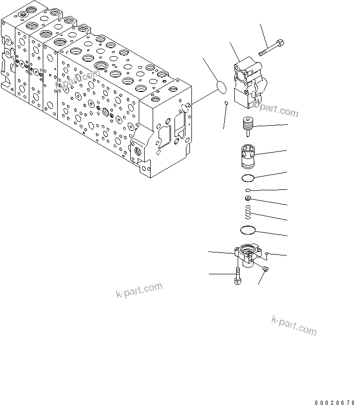 Komatsu parts book diagram for PC400LC-7-M1 S/N 50001-UP: MAIN VALVE (3-ACTUATOR) (15/25)