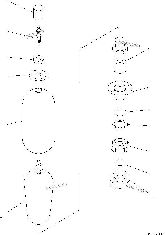 Komatsu parts book diagram for PC400LC-7-M1 S/N 50001-UP: ACCUMULATOR (AL300-1)