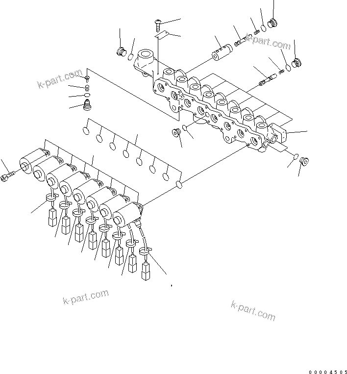 Komatsu parts book diagram for PC400LC-7-M1 S/N 50001-UP: SOLENOID VALVE (INNER PARTS)
