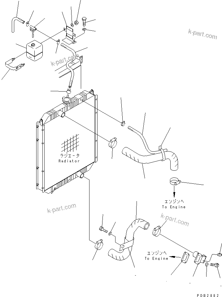 Komatsu parts book diagram for PC400LC-6Z S/N 30001-UP (Pipe Looper Spec.): COOLING (RADIATOR PIPING)(#30025-)