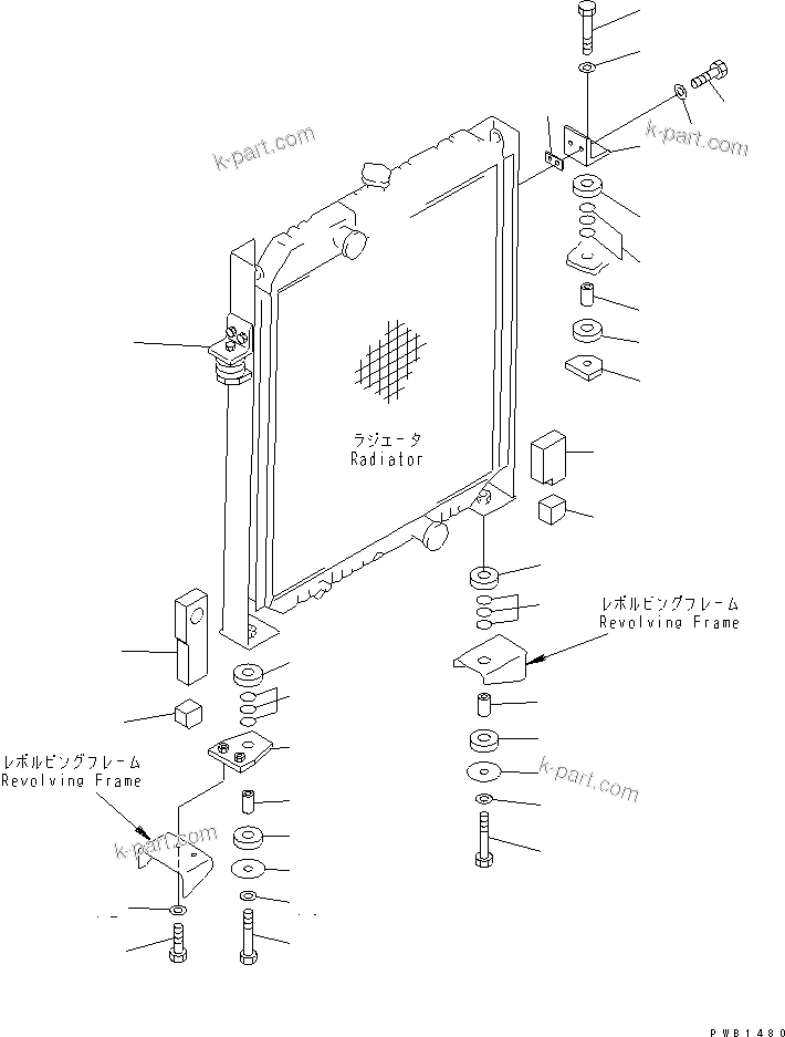 Komatsu parts book diagram for PC400LC-6Z S/N 30001-UP (Pipe Looper Spec.): COOLING (RADIATOR MOUNTING AND SHEET)