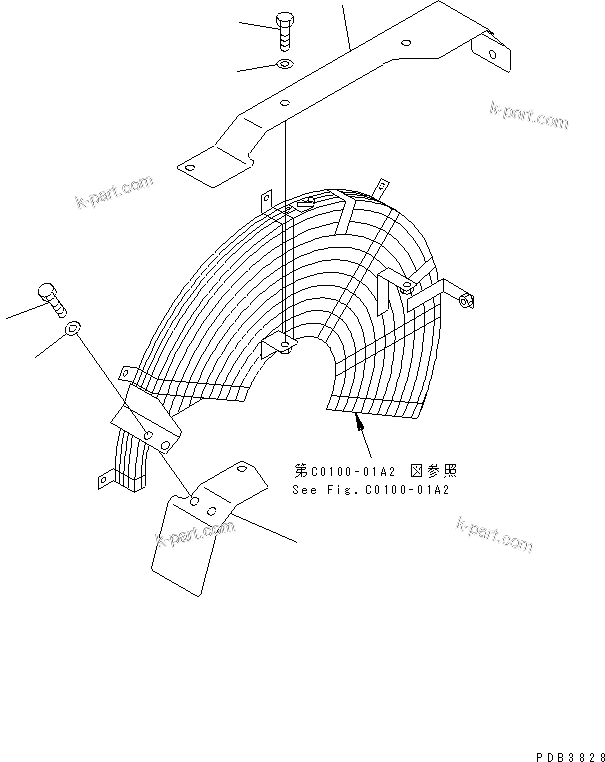 Komatsu parts book diagram for PC400LC-6Z S/N 30001-UP (Pipe Looper Spec.): FAN GUARD(#32001-)