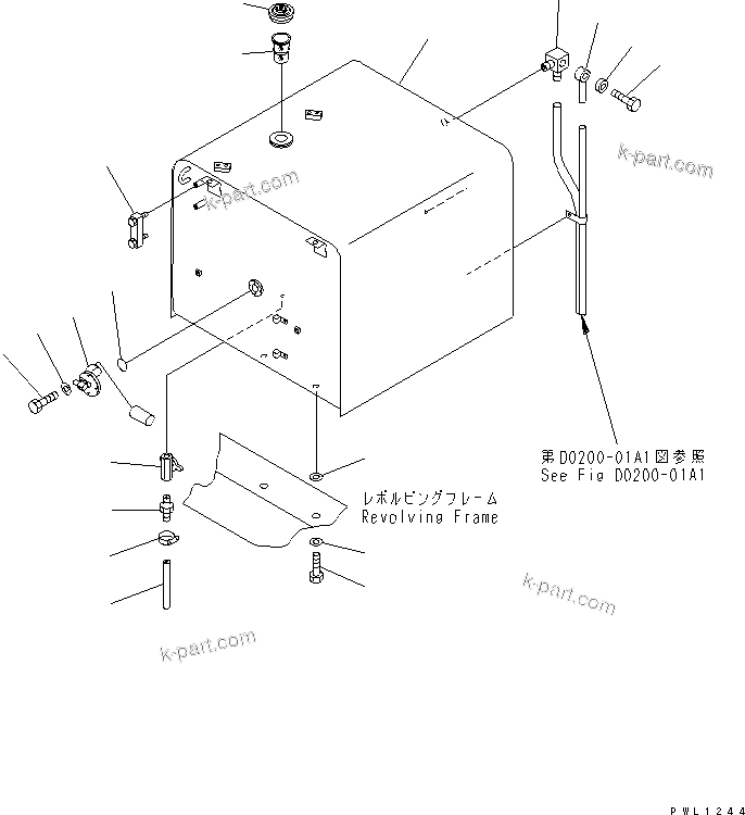Komatsu parts book diagram for PC400LC-6Z S/N 30001-UP (Pipe Looper Spec.): FUEL TANK(#30001-32249)