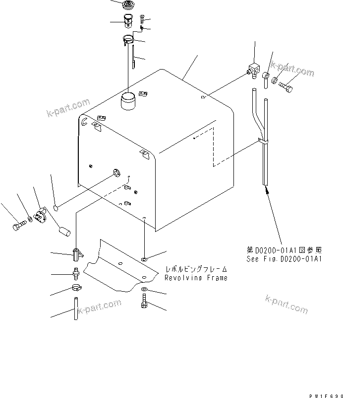 Komatsu parts book diagram for PC400LC-6Z S/N 30001-UP (Pipe Looper Spec.): FUEL TANK(#32250-)