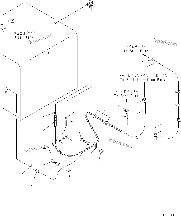 Komatsu parts book diagram for PC400LC-6Z S/N 30001-UP (Pipe Looper Spec.): FUEL LINE