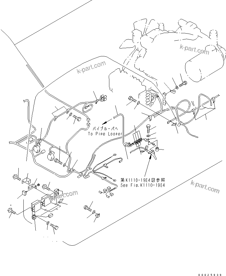 Komatsu parts book diagram for PC400LC-6Z S/N 30001-UP (Pipe Looper Spec.): WIRING (MAIN HARNESS) (CLIP) (FOR PIPE LOOPER)(#32933-)