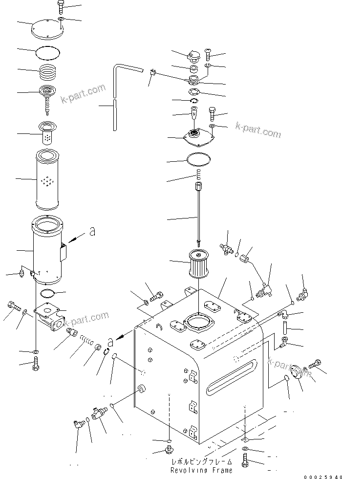 Komatsu parts book diagram for PC400LC-6Z S/N 30001-UP (Pipe Looper Spec.): HYDRAULIC TANK (WITH CATWALK)(#32933-)