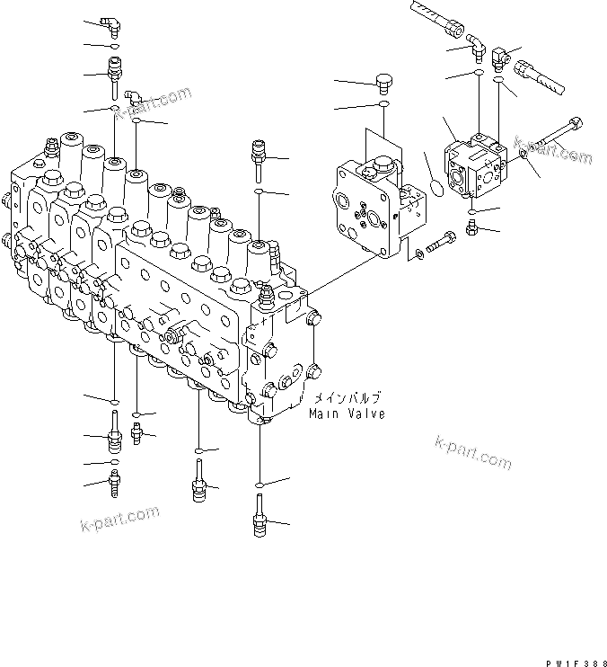 Komatsu parts book diagram for PC400LC-6Z S/N 30001-UP (Pipe Looper Spec.): MAIN VALVE (PLUG) (FOR PIPE LOOPER)(#32933-)