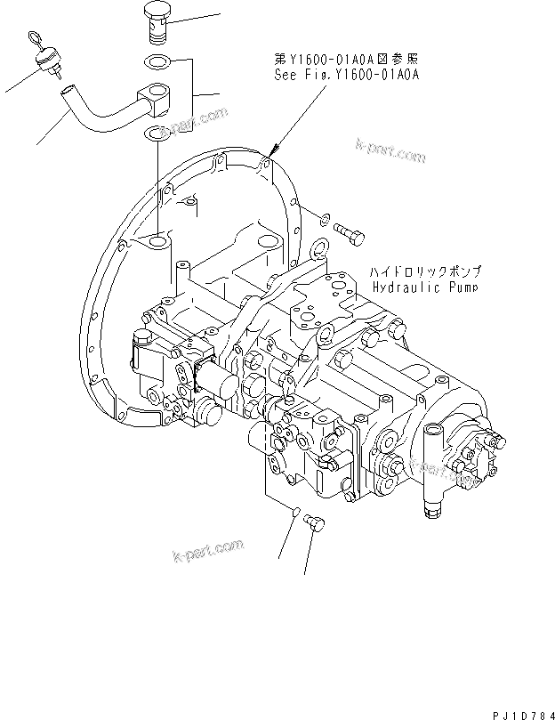 Komatsu parts book diagram for PC400LC-6Z S/N 30001-UP (Pipe Looper Spec.): MAIN PUMP (CONNECTING PARTS)(#32505-)