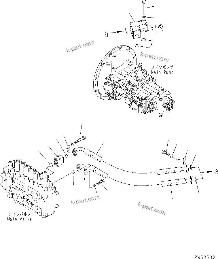 Komatsu parts book diagram for PC400LC-6Z S/N 30001-UP (Pipe Looper Spec.): DELIVERY LINE (WITHOUT INLINES FILTER)(#32001-32249)