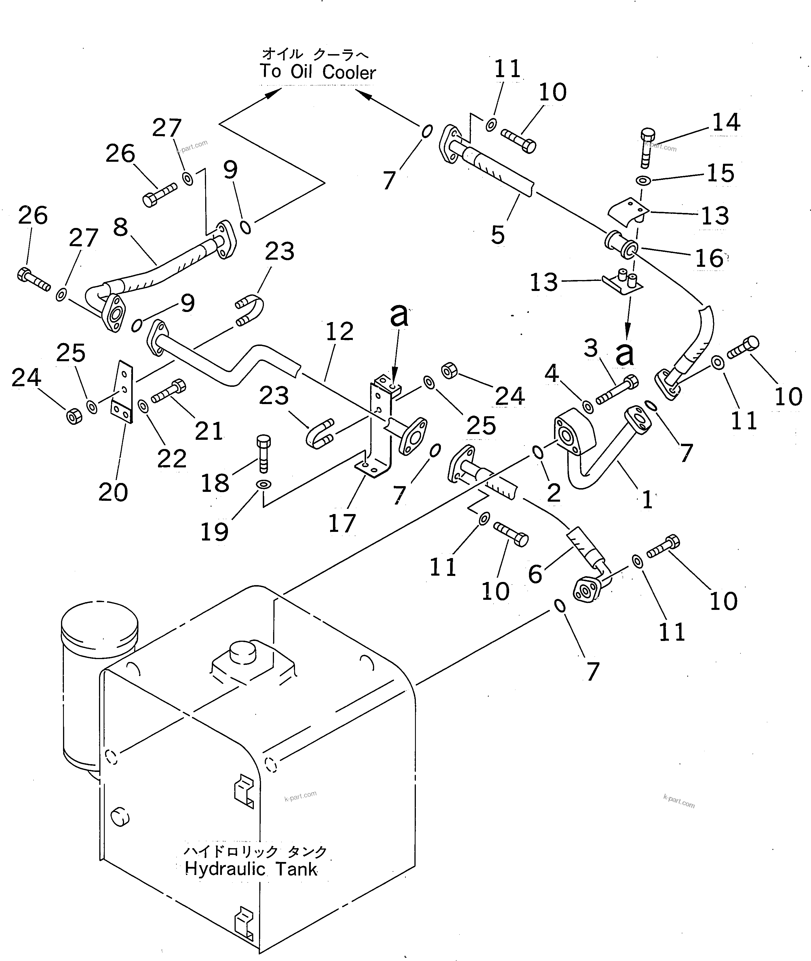 Komatsu parts book diagram for PC400LC-6Z S/N 30001-UP (Pipe Looper Spec.): OIL COOLER LINES