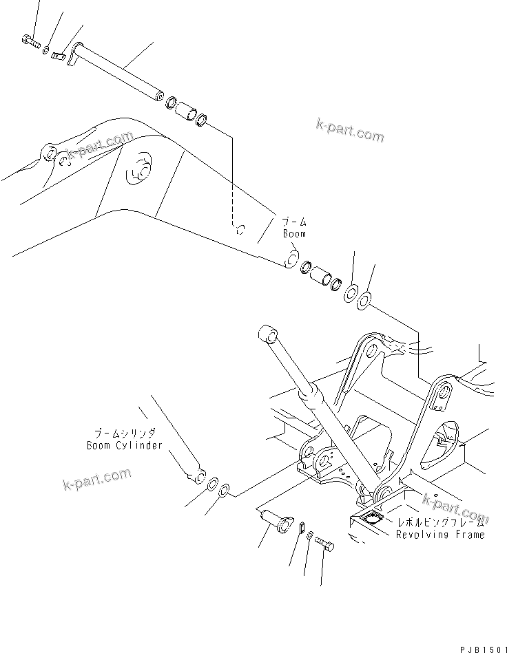 Komatsu parts book diagram for PC400LC-6Z S/N 30001-UP (Pipe Looper Spec.): BOOM FOOT PIN