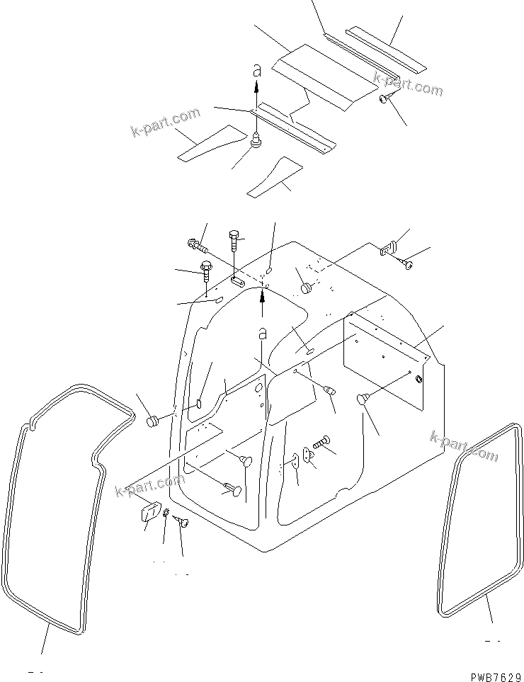 Komatsu parts book diagram for PC400LC-6Z S/N 30001-UP (Pipe Looper Spec.): OPERATOR'S CAB (INSIDE COVER) (WITH GUARD)(#30480-)