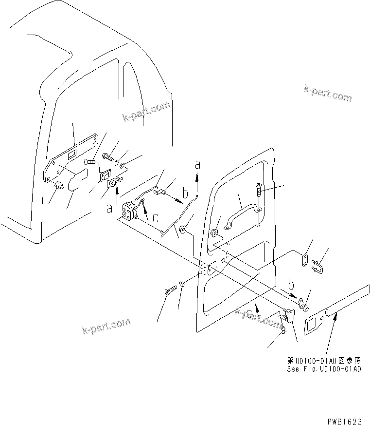 Komatsu parts book diagram for PC400LC-6Z S/N 30001-UP (Pipe Looper Spec.): OPERATOR'S CAB (DOOR LOCK)(#30249-)