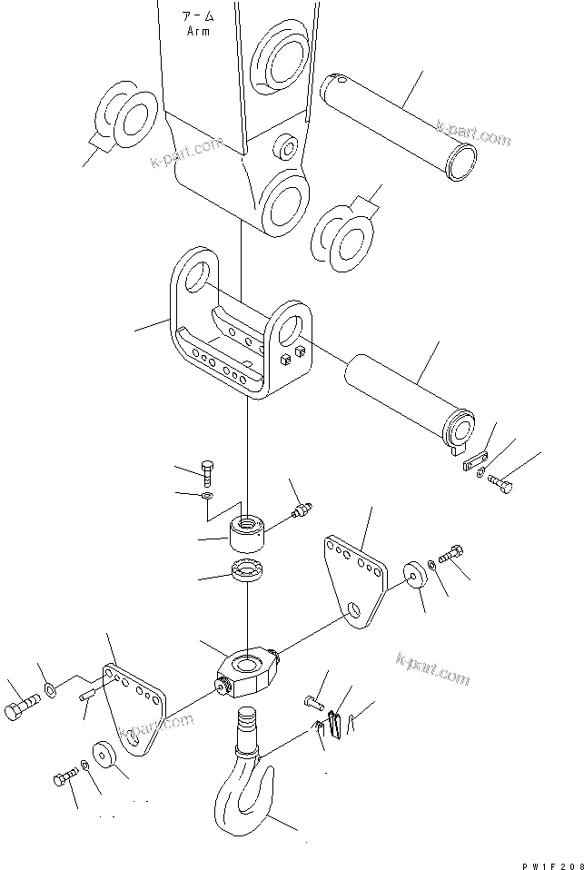 Komatsu parts book diagram for PC400LC-6Z S/N 30001-UP (Pipe Looper Spec.): ARM (HOOK) (PIPE LOOPER)(#32670-)