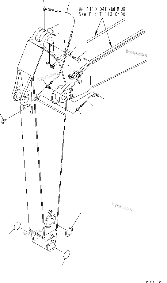 Komatsu parts book diagram for PC400LC-6Z S/N 30001-UP (Pipe Looper Spec.): ARM (2.9M) (LUBRICATION LINE AND SPACER) (PIPE LOOPER)(#32670-)