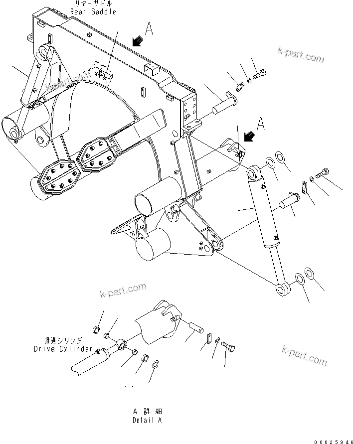 Komatsu parts book diagram for PC400LC-6Z S/N 30001-UP (Pipe Looper Spec.): PIPE LOOPER (REAR CYLINDER AND PIN)(#32933-)