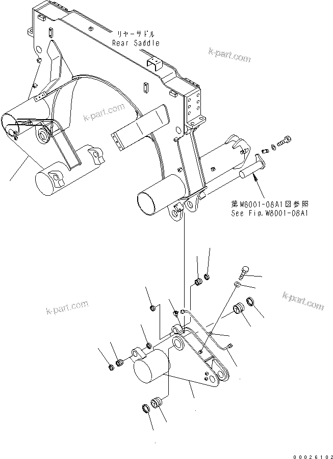 Komatsu parts book diagram for PC400LC-6Z S/N 30001-UP (Pipe Looper Spec.): PIPE ADAPTER (1220) (REAR ARM)(#32933-)