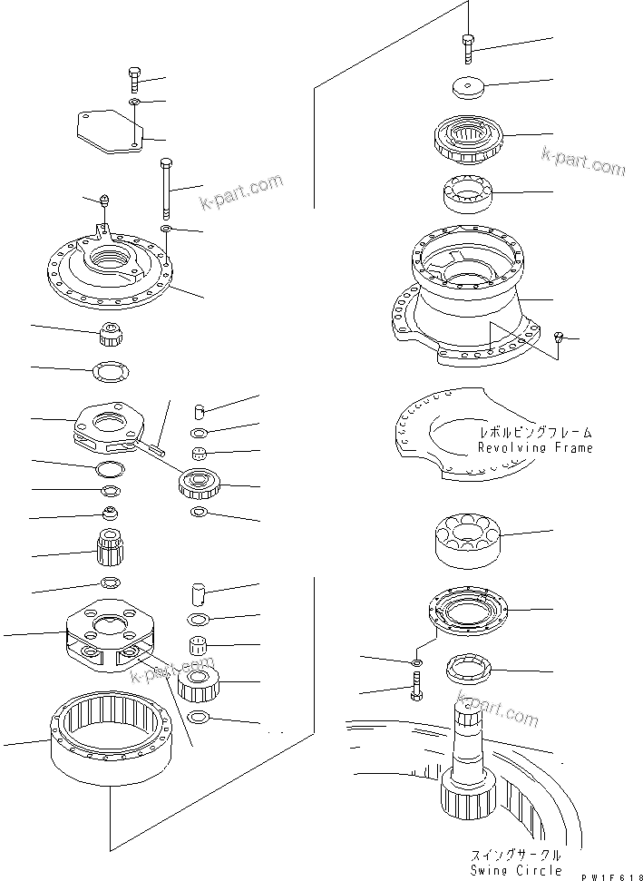Komatsu parts book diagram for PC400LC-6Z S/N 30001-UP (Pipe Looper Spec.): SWING MACHINERY ASS'Y (FOR SERVICE PARTS)(#32283-)