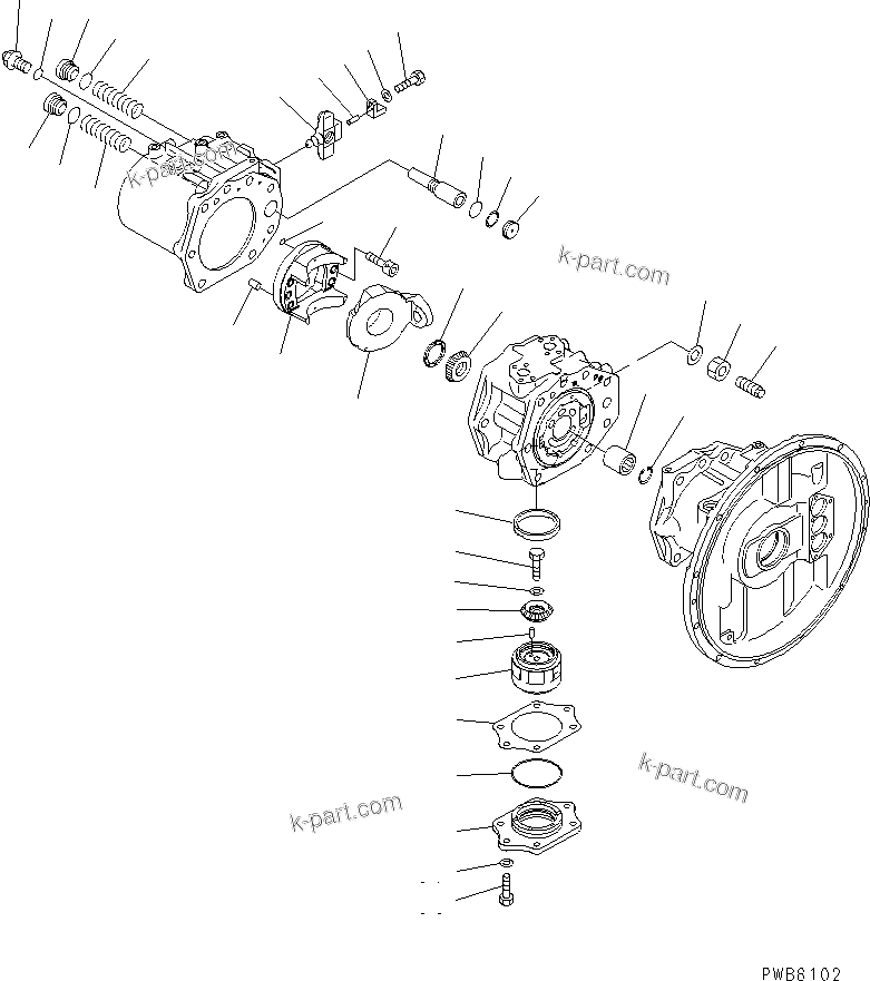 Komatsu parts book diagram for PC400LC-6Z S/N 30001-UP (Pipe Looper Spec.): MAIN PUMP (7/10)(#32001-)