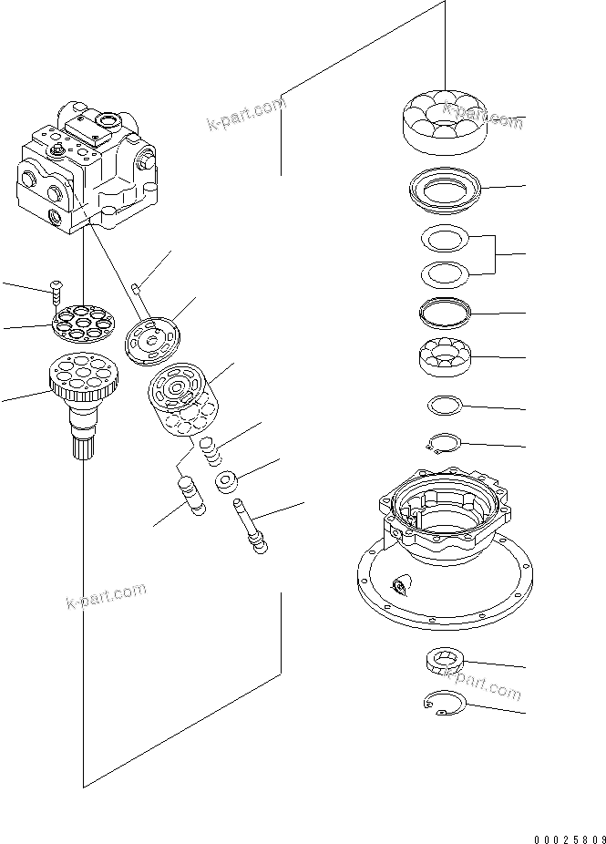 Komatsu parts book diagram for PC400LC-6Z S/N 30001-UP (Pipe Looper Spec.): CUTTER MOTOR (2/3)(#32933-)