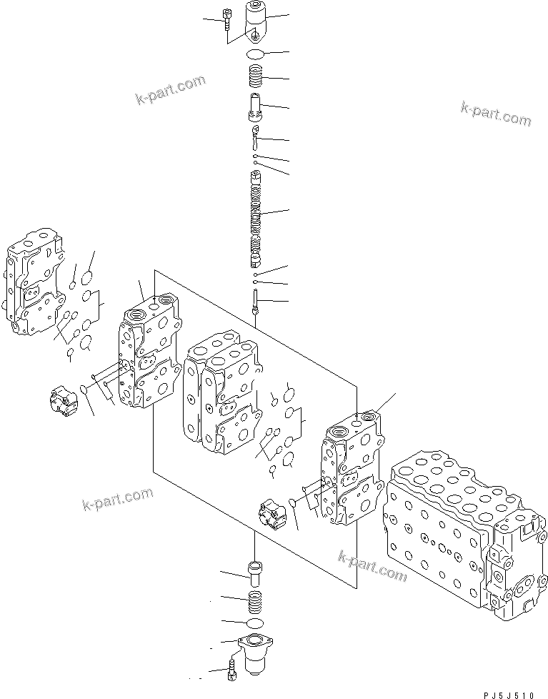 Komatsu parts book diagram for PC400LC-6Z S/N 30001-UP (Pipe Looper Spec.): MAIN VALVE (4-ACTUATOR) (11/17) (FOR PIPE LOOPER)(#32933-)