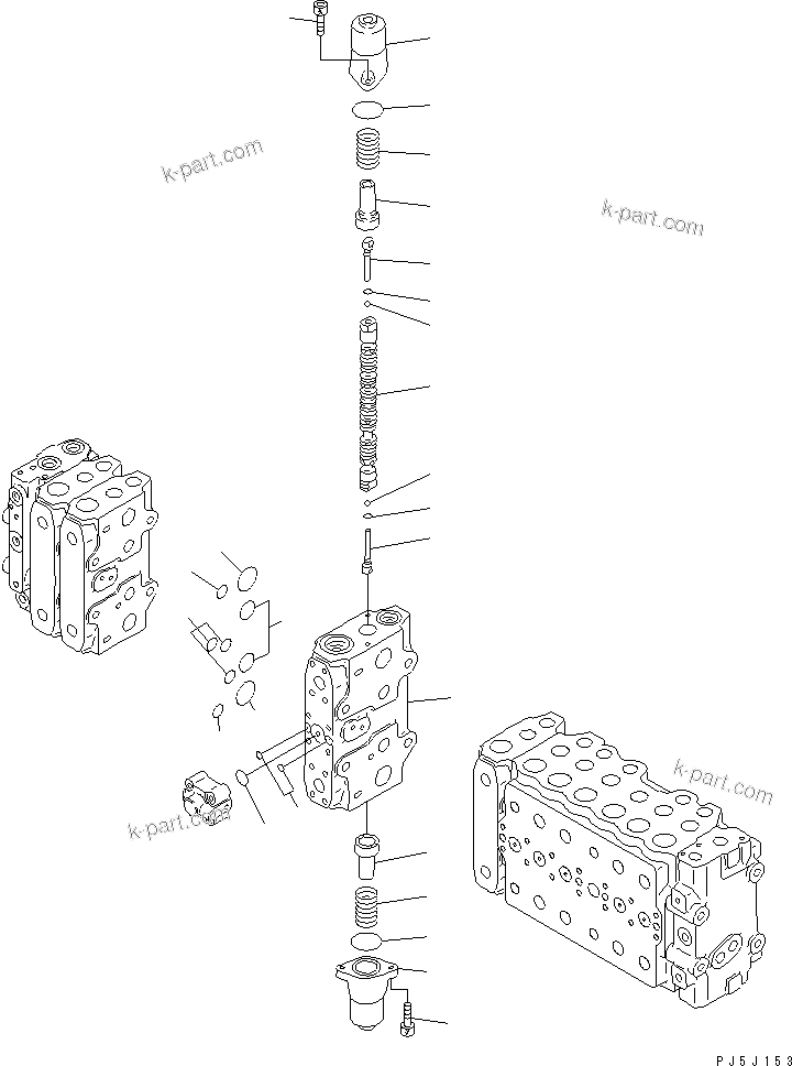 Komatsu parts book diagram for PC400LC-6Z S/N 30001-UP (Pipe Looper Spec.): MAIN VALVE (4-ACTUATOR) (13/17) (FOR PIPE LOOPER)(#32933-)