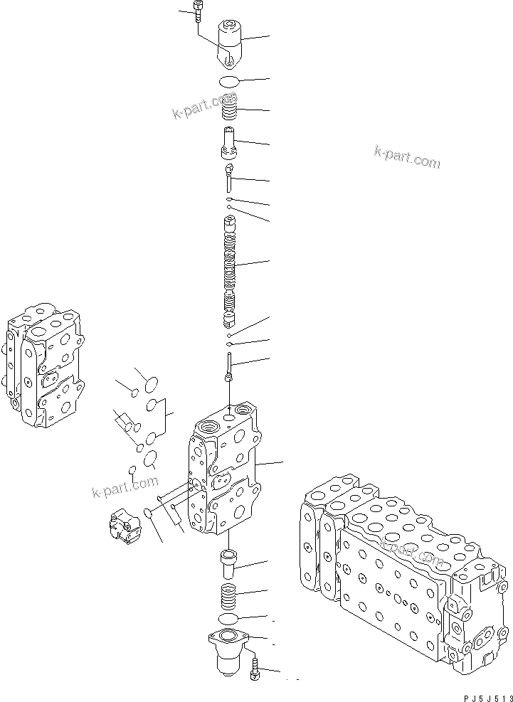 Komatsu parts book diagram for PC400LC-6Z S/N 30001-UP (Pipe Looper Spec.): MAIN VALVE (4-ACTUATOR) (15/17) (FOR PIPE LOOPER)(#32933-)