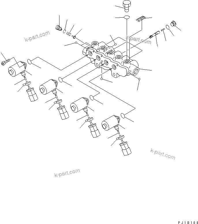 Komatsu parts book diagram for PC400LC-6Z S/N 30001-UP (Pipe Looper Spec.): SOLENOID VALVE (INNER PARTS)(#32443-)