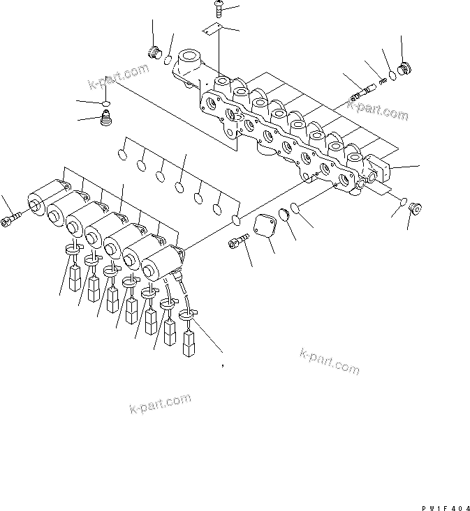 Komatsu parts book diagram for PC400LC-6Z S/N 30001-UP (Pipe Looper Spec.): SOLENOID VALVE (INNER PARTS)(#32670-)