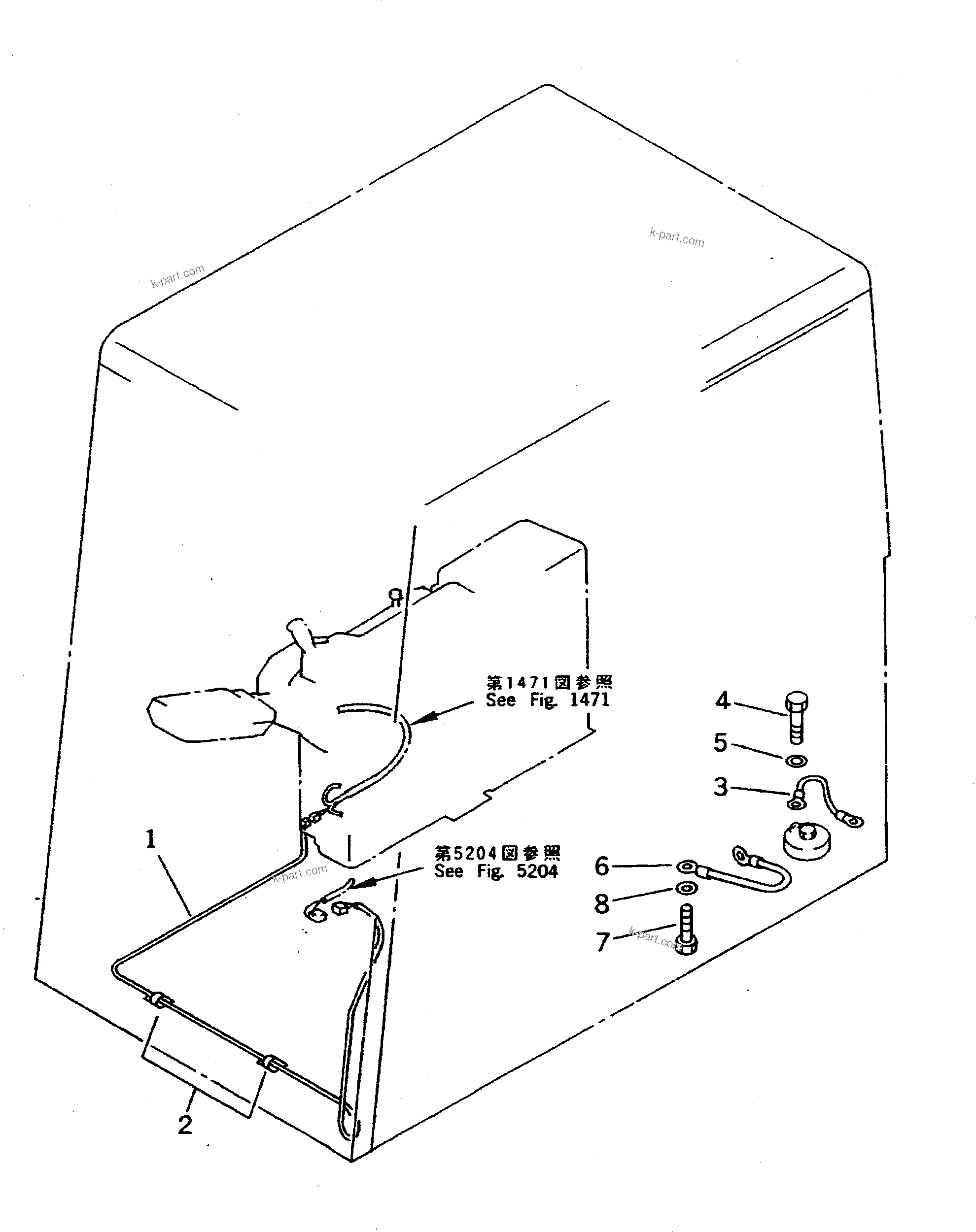 Komatsu parts book diagram for PC400LC-5 S/N 20001-UP (Overseas Version): WIRING IN CAB (FOR WIPER MOTOR AND GROUND CONNECTION)            (FOR WRIST CONTROL)
