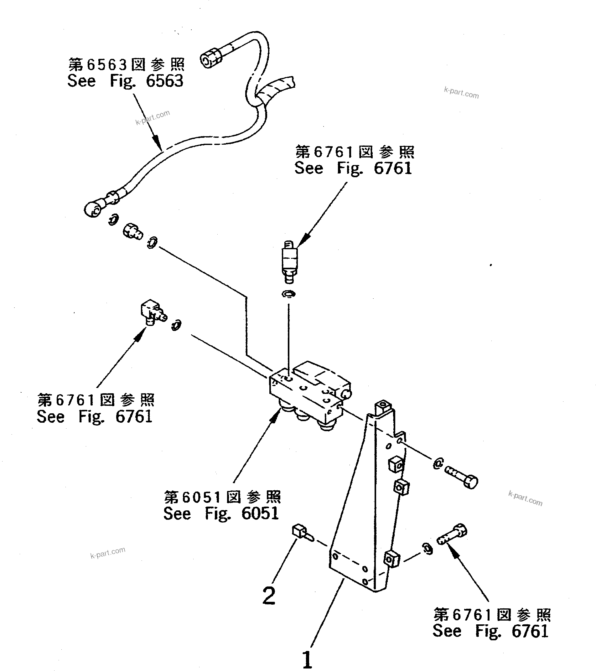 Komatsu parts book diagram for PC400LC-5 S/N 20001-UP (Overseas Version): P.P.C. PRESSURE MONITOR SWITCH LESS (TBG SPEC.) (FOR NORWAY)
