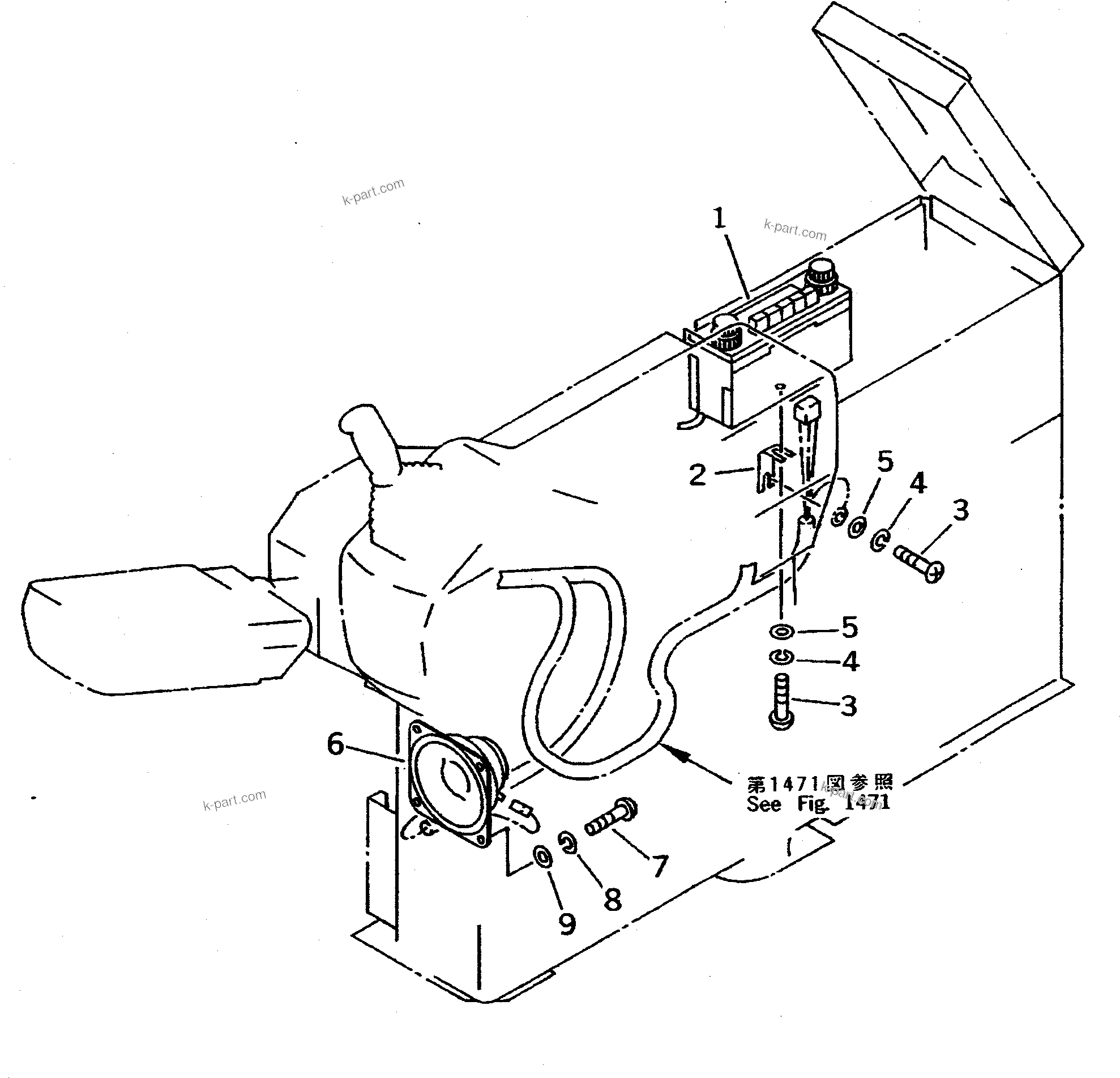 Komatsu parts book diagram for PC400LC-5 S/N 20001-UP (Overseas Version): AM RADIO AND SPEAKER (FOR WRIST CONTROL)