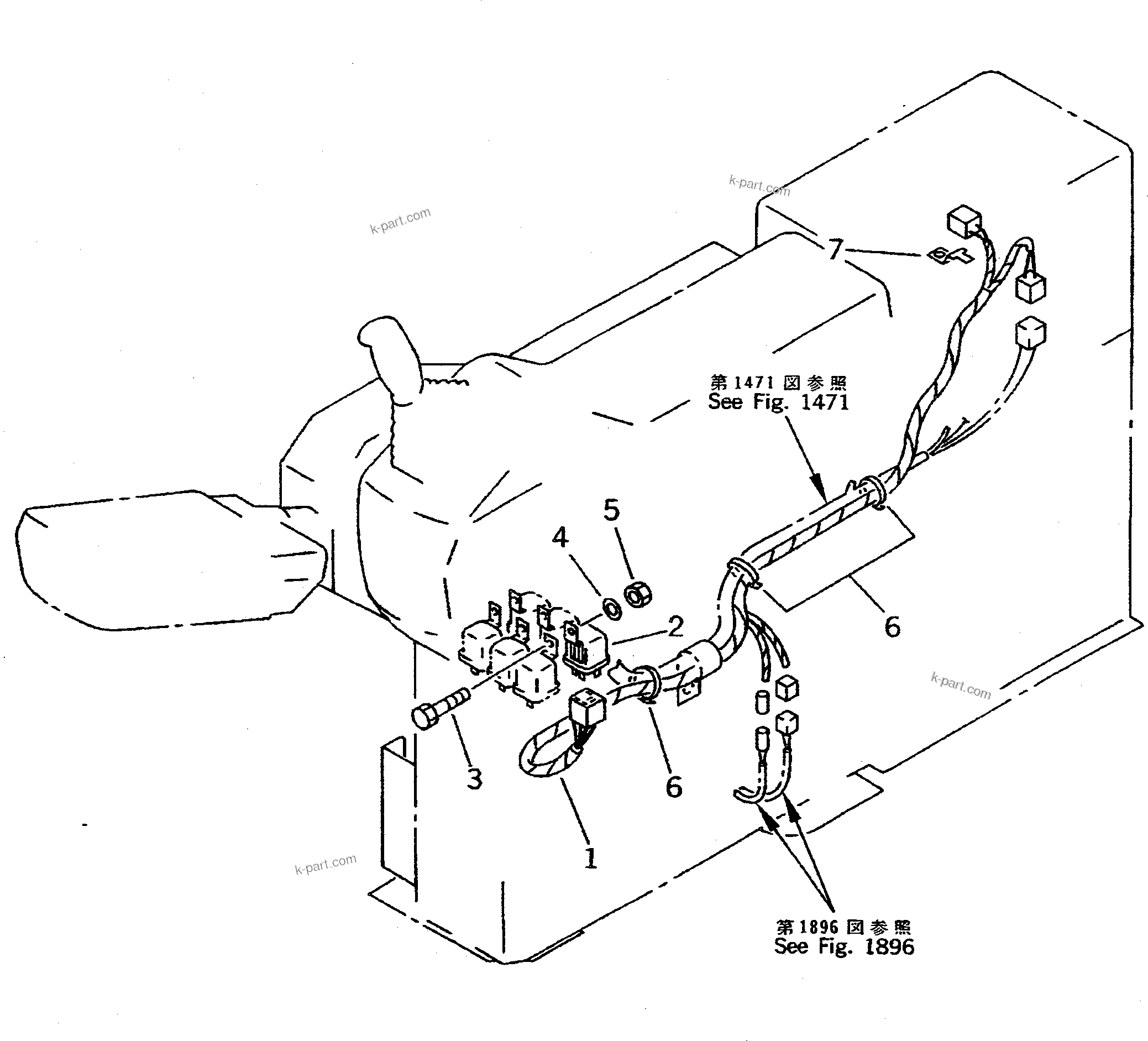 Komatsu parts book diagram for PC400LC-5 S/N 20001-UP (Overseas Version): TRAVEL ALARM WIRING (CAB SIDE) (FOR WRIST CONTROL)(#20603-)