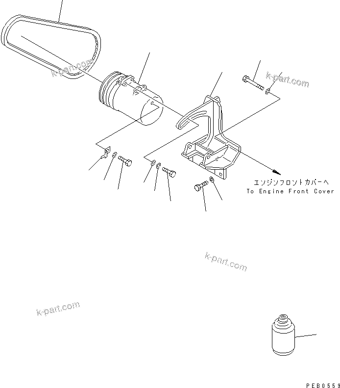 Komatsu parts book diagram for PC400LC-5 S/N 20001-UP (Overseas Version): COMPRESSOR RELATED PARTS (AIR CONDITIONER)(#21251-)